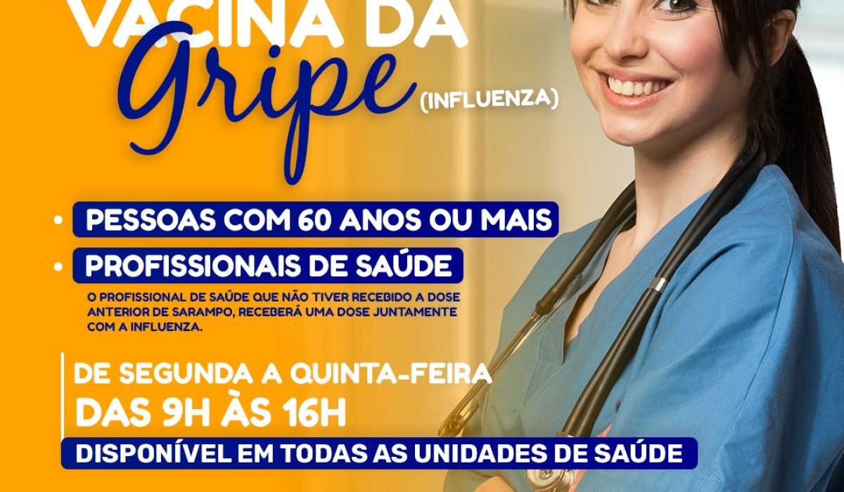 Pessoas com 60 anos ou mais e profissionais da Saúde já podem se vacinar contra Influenza (gripe)